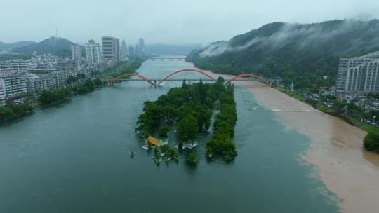 浙江新安江泄洪月亮湾洪水淹没航拍合集