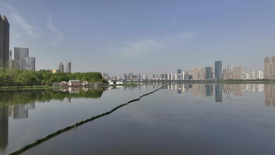 武汉沙湖公园清晨航拍