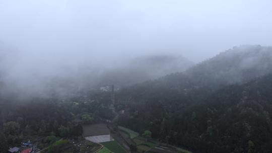 航拍天台山国清寺视频