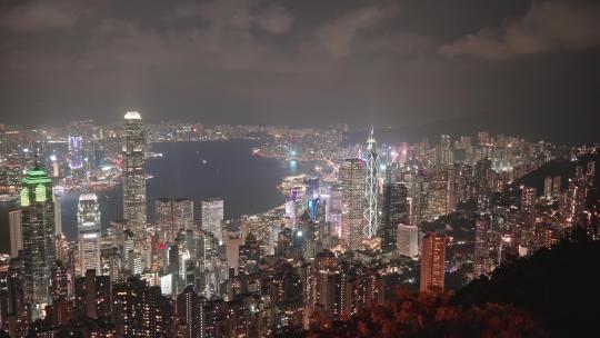 香港太平山夜景城市全景