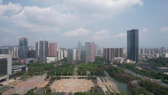 广西柳州市民广场市政府航拍