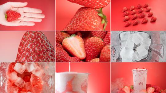 丹东草莓鲜果树莓新鲜水果饮品店广告实拍高清在线视频素材下载