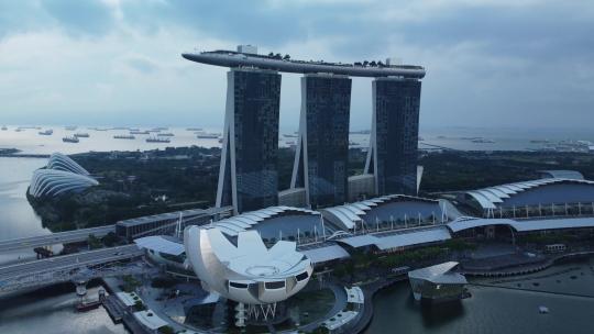 新加坡滨海湾金沙酒店视频素材模板下载