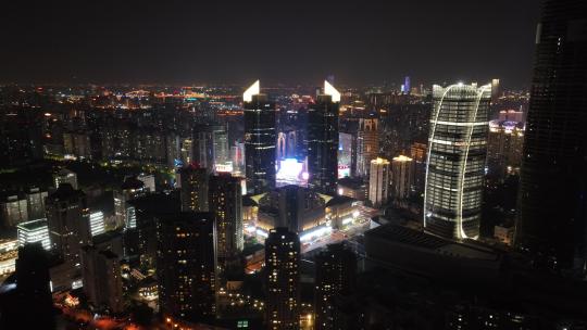 上海徐汇商圈夜景航拍