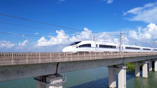 高铁动车行驶中航拍素材大合集