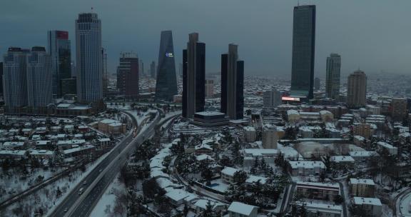 城市里的雪景