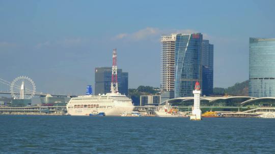 福建厦门港邮轮中心海岸线风光