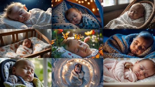 特写婴儿睡觉素材4K合集高清在线视频素材下载