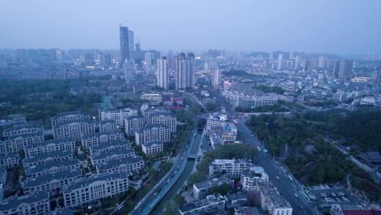 徐州市中心夜景航拍