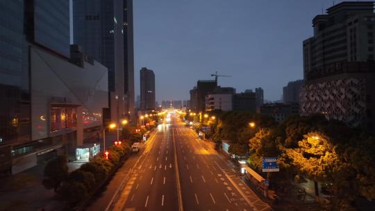 长沙岳麓区夜景航拍