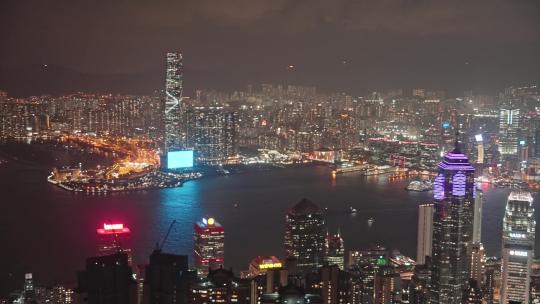香港太平山夜景城市全景视频素材模板下载