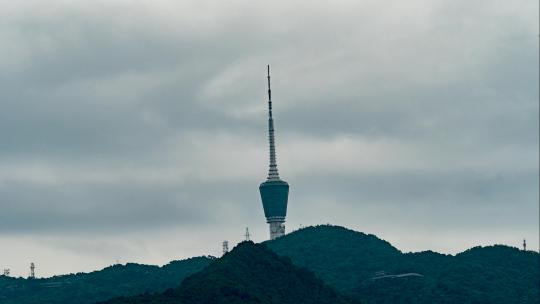 梧桐山电视塔阴天延时