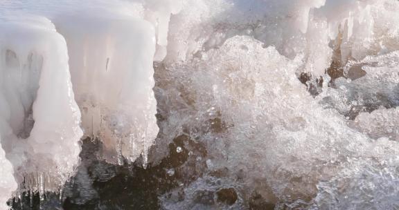 冰雪开始融化的河流