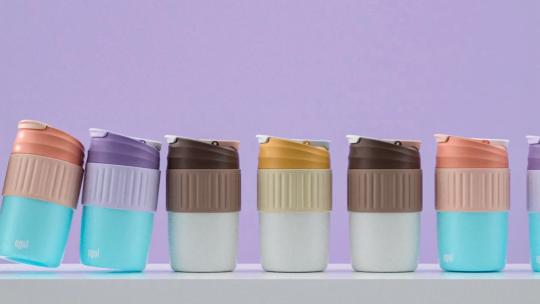 马卡龙配色可爱风格保温杯简约动画高清在线视频素材下载