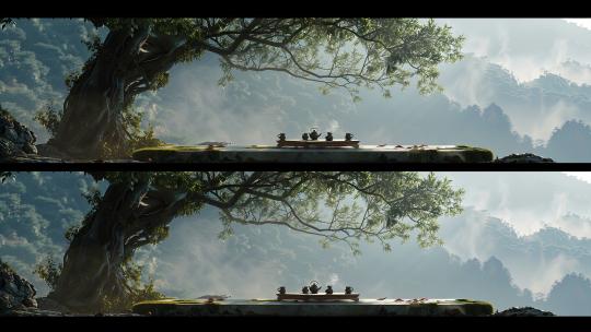 山顶树下茶具中国风意境宽屏5高清在线视频素材下载
