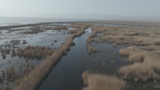 4k航拍新疆博斯腾湖