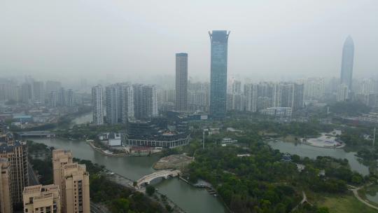 4k 航拍温州城市景观全景