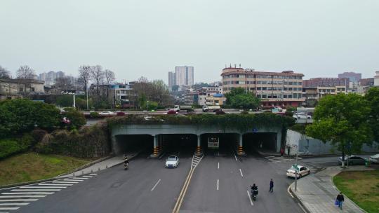 航拍城市快道车流行车驾驶车水马龙