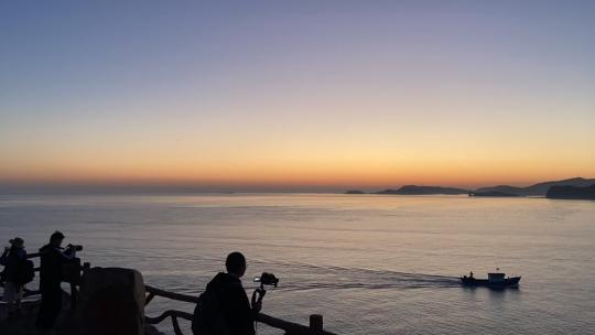烟台长岛大黑山岛海上日出延时摄影