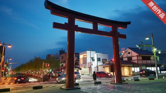 日本寺庙鸟居日式景观高清在线视频素材下载