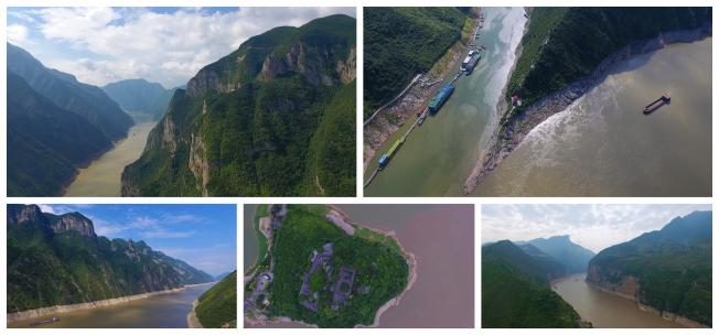 航拍长江三峡绿水青山壮丽景观高清在线视频素材下载