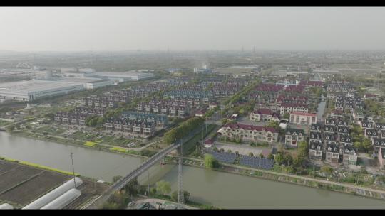 上海市金山区漕泾乡村风光航拍视频素材模板下载