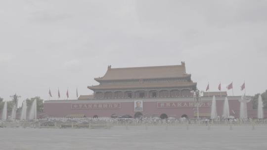 北京城市空镜天安门人流车流国旗逐格拍摄