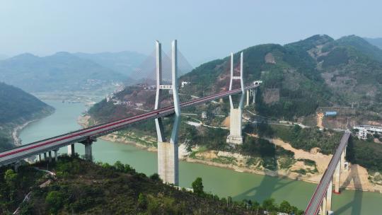 延时摄影航拍贵州岩架大桥
