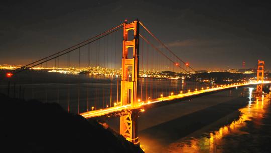 旧金山夜晚的金门大桥-Clip 1