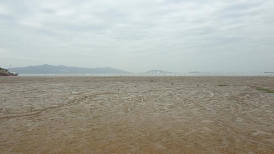 航拍浙江台州玉环市海滨风景