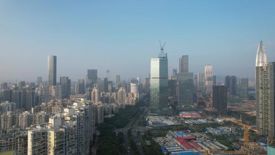 深圳城市风光，人才公园，中国华润大厦航拍