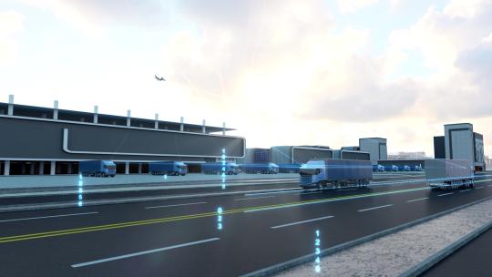 C4D+AE现代化产业园科技感智能园区全息厂房