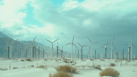 风能发电站环保低碳再生能源视频素材模板下载