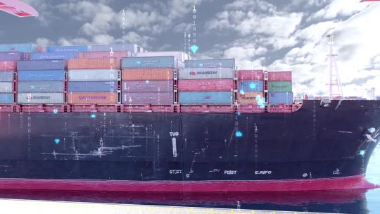 科技智慧港口 货船运输