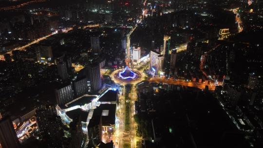 武汉光谷广场夜景航拍