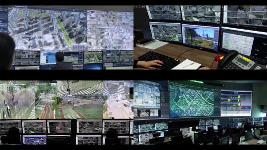 智慧城市 城市监管 天网系统 智慧交通视频素材模板下载