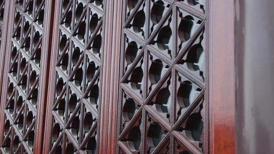 寺庙建筑门窗木材材料特写