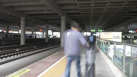 火车站月台场景视频素材模板下载