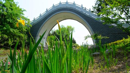 中国传统建筑石拱桥视频素材模板下载