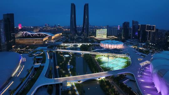 杭州奥体中心、杭州亚运会视频素材模板下载