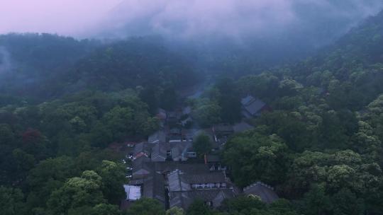 航拍天台山国清寺视频视频素材模板下载