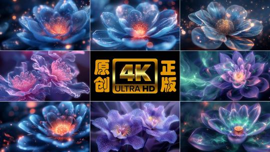 花 舞台背景 蓝色 梦幻高清在线视频素材下载