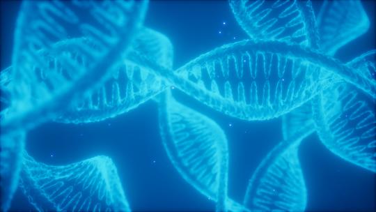 蓝色DNA 双螺旋结构动画4K
