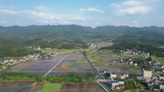 美丽乡村田园农业种植农田航拍