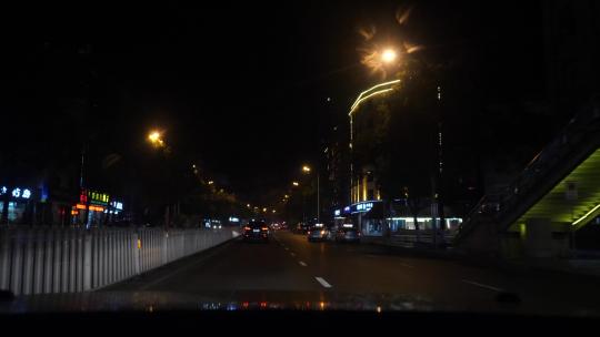 4K车内行驶夜景实拍视频素材模板下载