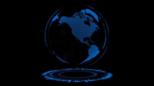 蓝色科技地球旋转动画AE模板