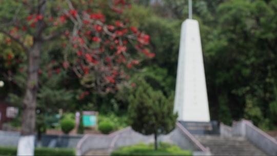 4k红色景点清明烈士纪念日纪念公园纪念碑