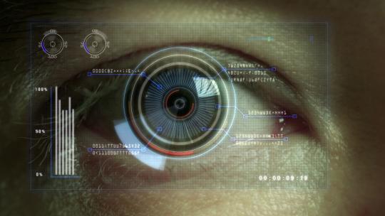 科幻眼睛特写科技感数字芯片