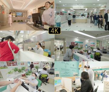 中医院大堂 就诊挂号 大厅 护士 医疗高清在线视频素材下载