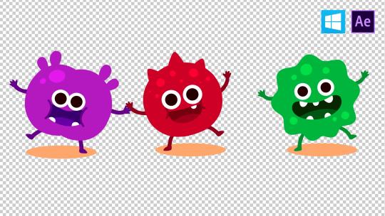 卡通MG病毒动画元素